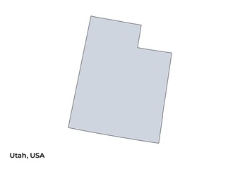 Map of Utah State, USA