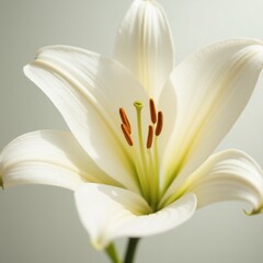 white lily on a white background