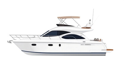 Naklejka premium Luxury motor yacht, side view