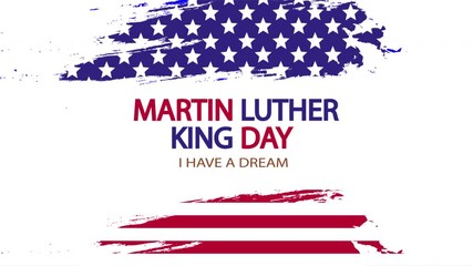 Martin luther king day usa flag watercolor, art video illustration.