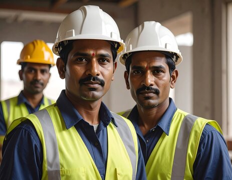 Dedicated construction workers focused on their tasks