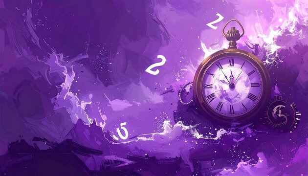 Abstract purple clock