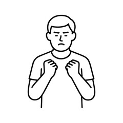 line icon man clenching his fists vector on a white background
Vector line icon on a white background