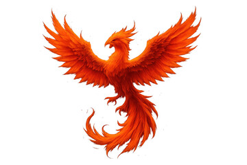 Obraz premium Phoenix firebird rising with wings spreading