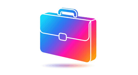 Colorful Gradient Business Briefcase with Handle and Clasp.