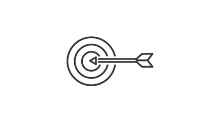 Simple Target and Arrow Icon for Business Goals.