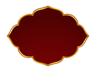 Islamic red banner with golden outline – Premium template for headers, covers, and creative projects.