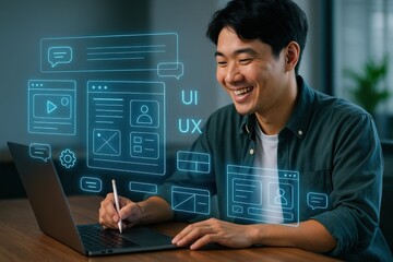 Engaging ui/ux design workshop modern office digital content creative environment close-up view innovation and collaboration