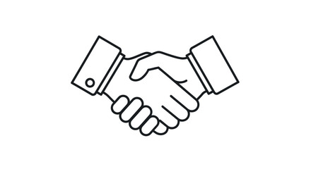 Naklejka premium Simple Line Art Illustration of a Handshake.