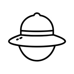 Explore the world with this pith helmet drawing vector illustration safari hat outline icon image design