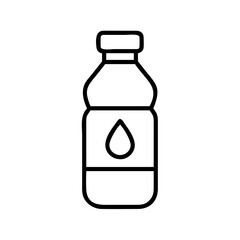 Water bottle icon vector illustration of plastic bottle with water drop symbol outline isolated