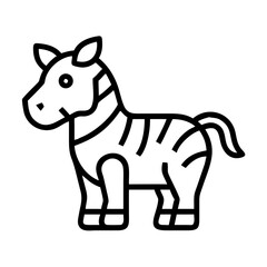 Zebra outline illustration for kids coloring book cute zebra animal drawing simple zebra design vector art