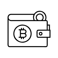 Fototapeta premium Bitcoin wallet icon digital currency cryptocurrency blockchain technology investment money asset