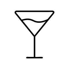 Martini glass icon vector illustration cocktail drink symbol alcohol beverage bar sign party design line art