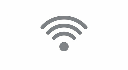 Wifi symbol minimalist flat design on white background for technology and connectivity.
