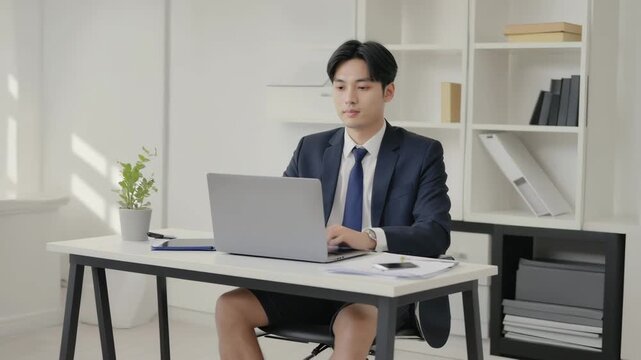Homeoffice-Look: Mann im Sakko und kurzen Hosen &ndash; witziger Kontrast zwischen Arbeit und Alltag