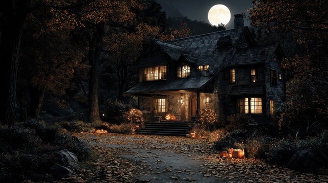 halloween night scene