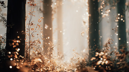 Forêt avec ambiance magique