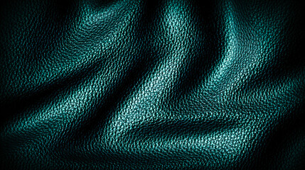 Surface en cuir grainé vert avec plis