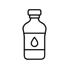 Bottle of liquid with drop vector icon illustration for medicine essential oil or serum design