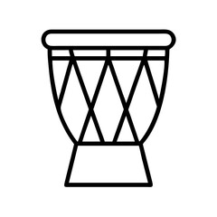 Illustration of a djembe drum african percussion instrument outline musical instrument drawing art