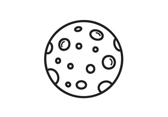 Obraz premium Mysterious full moon with craters, a celestial body in simple black and white
