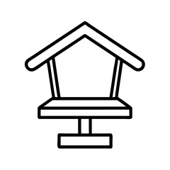 Bird feeder outline vector illustration for diy projects and crafting bird feeder design idea