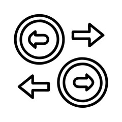 Arrow direction icon set vector graphic illustration for navigation and interface design use