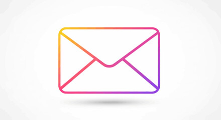 Colorful Gradient Outline of an Envelope Icon.