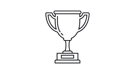 Simple black outline trophy cup icon representing award success and victory.