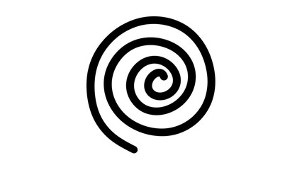 Black Spiral Line Art on transparent Background: Abstract Swirl, Simple Graphic Design Element, Helix, Modern Icon, Minimalist Decoration, Vector Illustration