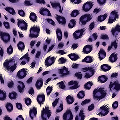 Materiał do szycia Unique purple leopard print texture background, vector animal fur pattern stylish background for trendy textile designs, wallpapers, and creative fashion projects.