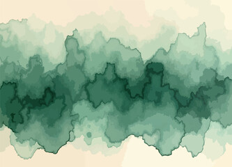 Hand-drawn watercolor background in earthy green tones