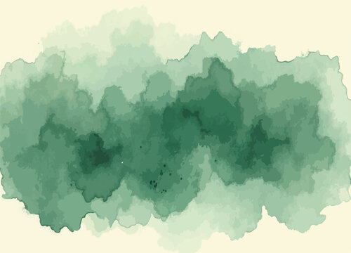 Expressive watercolor wash in moss and sage hues