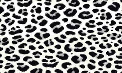 Realistic white leopard fur pattern texture vector with seamless camouflage background perfect for wallpaper designs, fashion prints, and textile creations.