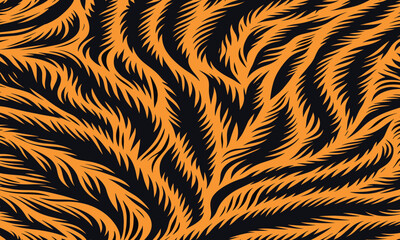 Tiger skin pattern vectand illustration with wild animal stripes and fur texture background, great fand wallpaper murals, fabric prints, tile surfaces, and creative projects.