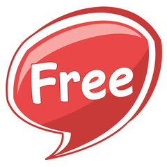 Red speech bubble free text vector
