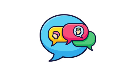 Colorful Speech Bubbles Icon Representing Online Chat and Communication.