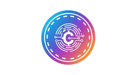 Vibrant Gradient Digital C Letter Crypto Coin Logo Icon.