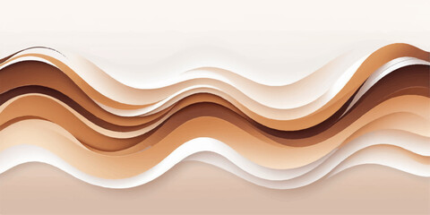 Abstract wave vector illustration: a dynamic blue and orange curved line pattern on a light backdrop