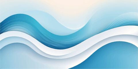 Abstract blue wave background with flowing lines and modern design
