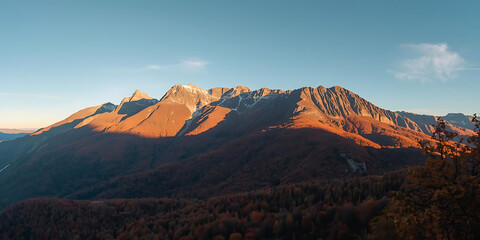 Fototapeta premium Majestic Peaks Under Blue Sky