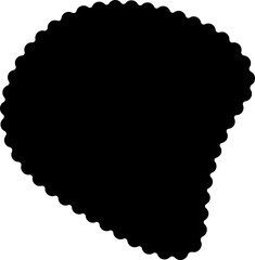 Abstract black shape with a fluid, organic appearance and smooth flowing edges.