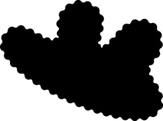 Abstract black shape with an irregular, fluid design featuring soft, wavy edges.