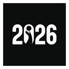 Happy New Year. Lettering text for Happy New Year