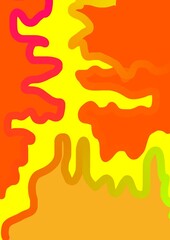 Abstract vibrant background with wavy lines in orange and yellow  