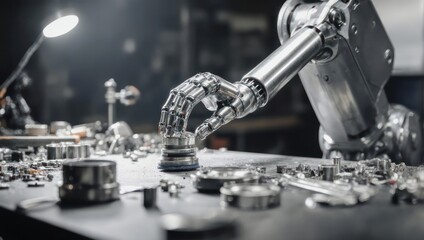 Robotic arm manipulating small parts