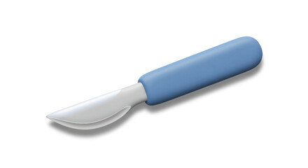 Disposable Medical Scalpel with Blue Handle and White Blade.