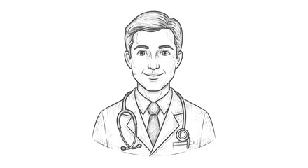Fototapeta premium Professional Male Doctor Wearing Stethoscope and Lab Coat.