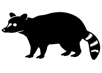 Black raccoon silhouette vector illustration for digital design and creative graphic projects